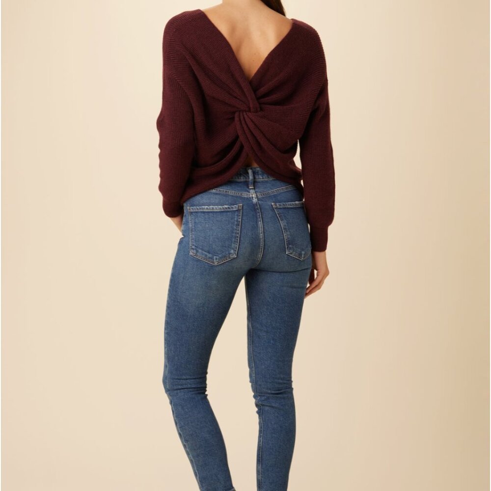 NWT Twist Back Wool Sweater